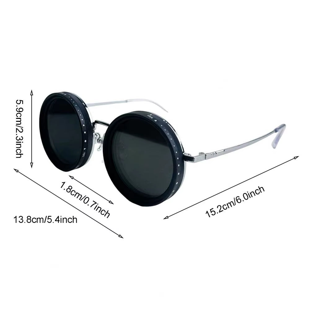 Adjustable Sunglasses round Polarized Tint Sun Glasses with ND Filter Lenses